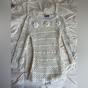 LeRoy cream crochet tunic/ coverup